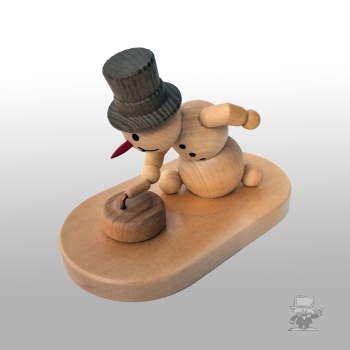 Wagner 34 Schneemann Curlingspieler mit Stein