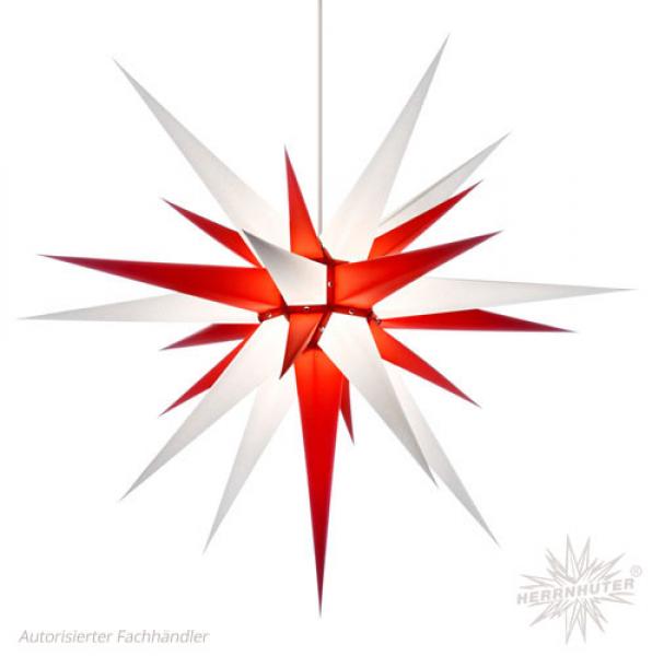 Herrnhuter Stern I8 weiß/rot