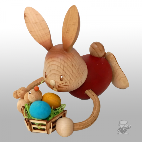 Kuhnert 52260 Stupsi liegend mit Ostereierkorb